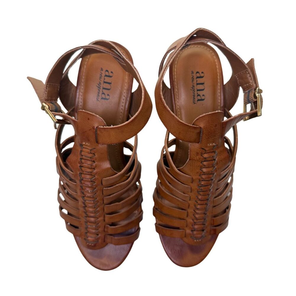 a.n.a sandals strappy chunky heel women's size 6 1/2 - Picture 2 of 5